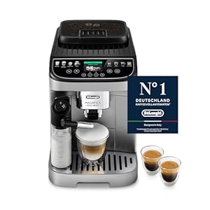 De'Longhi Magnifica Evo Next ECAM312.80.SB, Kaffeevollautomat mit 13 Getränken (Cappuccino, Espresso, Latte Macchiato), 2,4'' TFT Farbdisplay, LatteCrema Milchsystem, 2-Tassen-Funktion, Silber/Schwarz