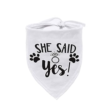 HDGDT She Said Yes Dog Bandana, Dog Bandana, Dog Engagement Announcement, Photo Prop, Pet Scarf, PetPhoto Prop, Pet Scarf, Pet Accessories