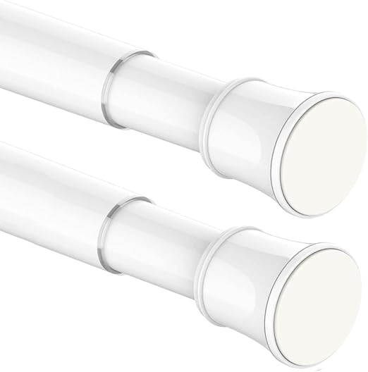 2PCS Telescopic Spring Tension Rods Extendable Curtain Rods No Drilling