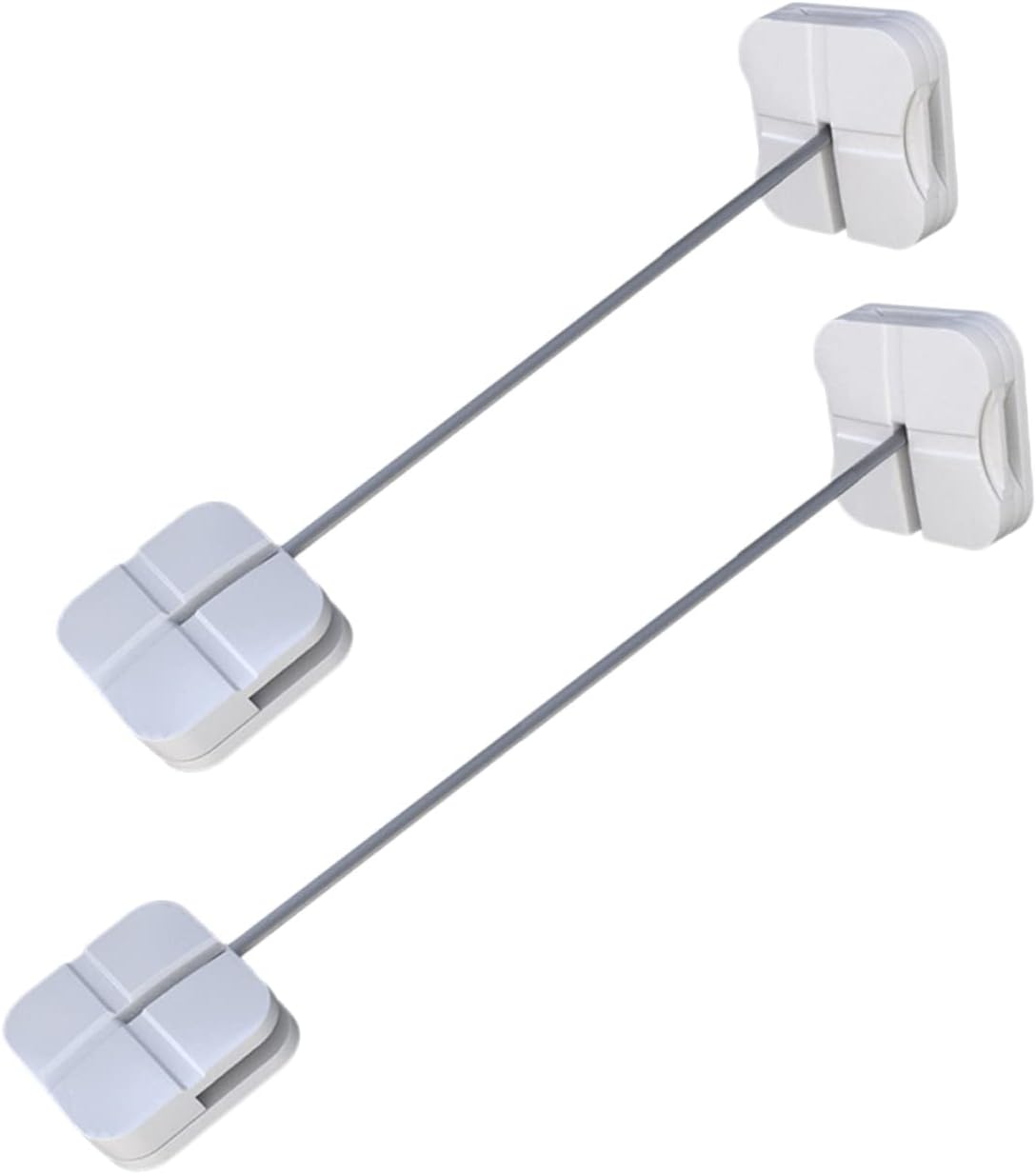 2Pcs Baby Safety Drawer and Cabinet Locks for Door, Silver