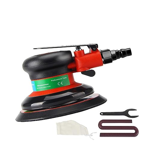 Lijadora neumática de 5 pulgadas, amoladora de aire, 12000RMP, pulidora excéntrica, máquina de lijado, herramientas neumáticas de molienda accionadas por aire de mano,Bajo nivel de ruido