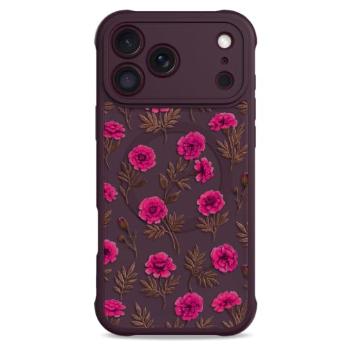KANGHAR Magnetic Case Designed for iPhone 18 Pro Max, Cute Red Floral