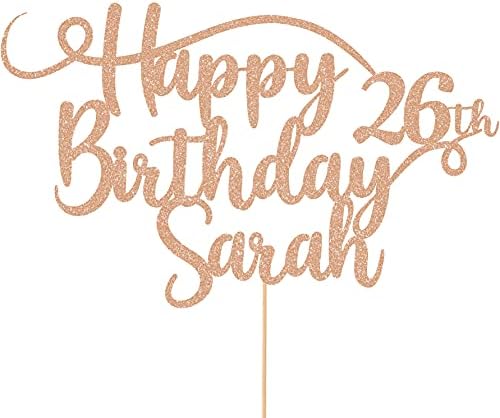 Personalised Happy Birthday Glitter Cake Topper by Cakeshop | Custom Colour Any Name & Any Age Glitter Cake Decoration for 1st 10th 16th 18th 20th 21st 30th 40th 50th 60th 70th 80th (Baby Blue)