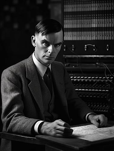 Alan Turing al tavolo | Poster | Arte della parete | Decorazioni per la casa |