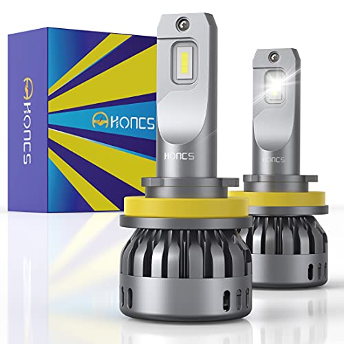 HONCS H11 H8 H9 LED Headlight Bulbs, 400% Brighter Adjustable LED High Low Beam Conversion Kit with Fan, 6500K Cool White, IP68 Waterproof, Pack of 2