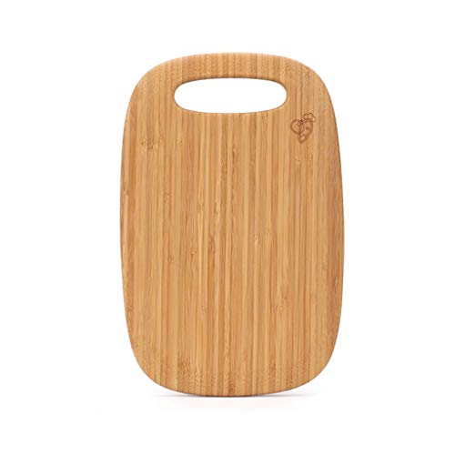 Tabla de cortar orgánica, bandejas para servir con agujero para colgar en 2 tamaños: mediano, grande, antideslizante y antiadherente, tablas de cortar lisas y planas (tamaño: M) ()