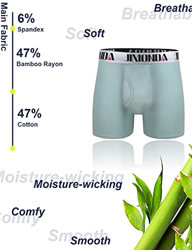 Jimonda Soft Underwear Pack Mens Breathable Bamboo Rayon & Copper Fibre Boxer Briefs Fly Front With Pouch #TOP3
