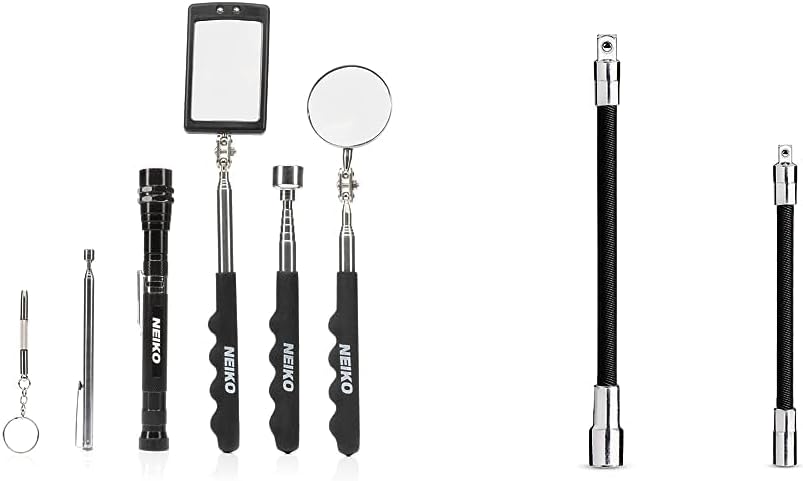 NEIKO Magnetic Pickup Tool Set + Flexible Extension Bar Set