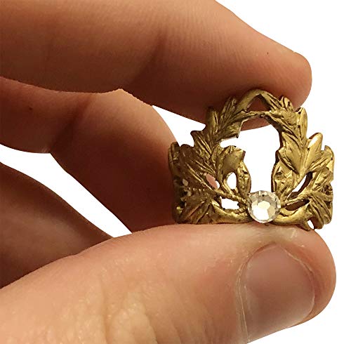 Alexandra Gold Crown with Rhinestone - Vintage Design - Queen Or Fairy Crown - Santos