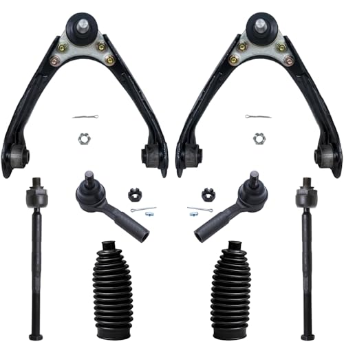Image of Detroit Axle - 8pc Front End Suspension Kit for 2006-2012 Chevrolet Colorado GMC Canyon 2007-2008 Isuzu i-290 2008 i-370, 2 Upper Control Arms w /Ball Joint 4 Inner Outer Tie Rods 2 Boots Replacement