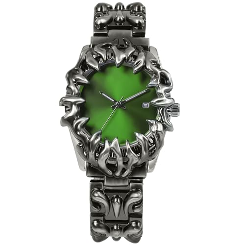 BARAMON Watch for Men Retro Fashion Vintage Wristwatch Casual Gothic Steampunk Quartz Analog Hand Watches Hip Hop Cool Alien Y2K Male Clock