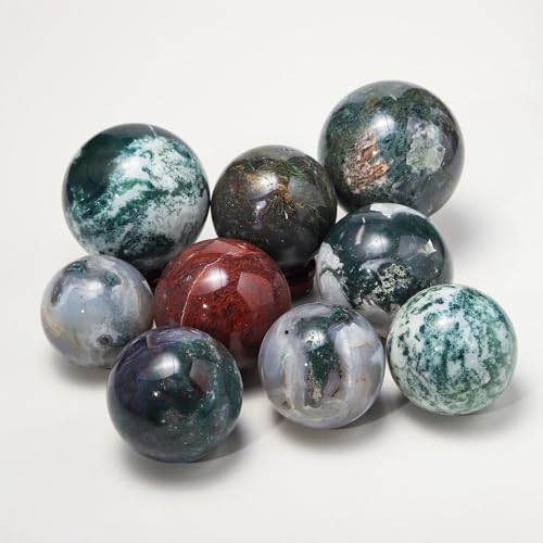 Agate herbe d'eau verte boule de quartz pour harmoniser votre espace