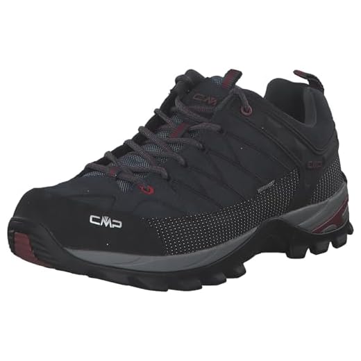 CMP Rigel Low Trekking Shoes WP, Zapatillas de Senderismo Hombre, Asphalt-Syrah, 43 EU