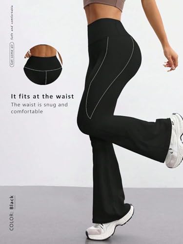 Women's Flare Yoga Pants Flare Leggings High Waisted Tummy Control Workout Casual Bootcut Pants Wide Leg Pants4