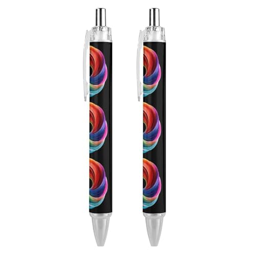 Stylos à bille rétractables de 0,5 mm arc-en-ciel doux écriture lisse fournitures bureau