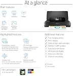 HP OfficeJet 200 Mobile Printer, (CZ993A),CZ993A#B1H Black