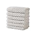 6-Pack Hand Towel Set. 100% Cotton Hand Towels for Bathroom. Absorbent Quick-Dry Textured Bathroom Hand Towels. Grayson Collection. (Hand 6pk, Light Grey)