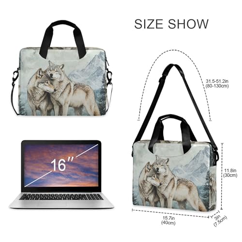 Funda para laptop ALAZA Wolves Snow Montain 13-15.6 pulg miniatura 4