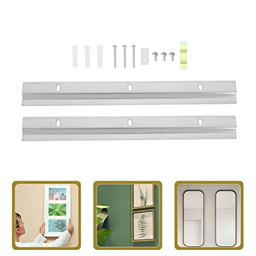 Image of Housoutil 2sets French Cleat Interlocking Bracket Kit for Hanging Mirrors and Picture Frames Metal Hardware for Easy Installation and Secure Wall Mounting