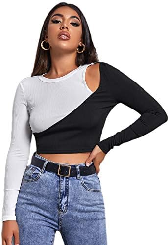 SheIn Women's Long Sleeve Cut Out Front 