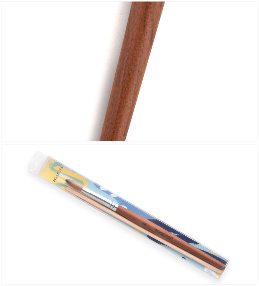 Miniatura 9 de Pincel profesional Kolinsky de pelo de marta para arte de uñas acrílicas, de madera roja, Rojo