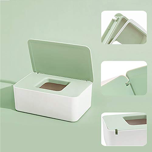 XUSHAN Caja para toallitas húmedas, soporte de caja de dispensador de toallitas húmedas, para bebé, conserva las toallitas frescas (verde)