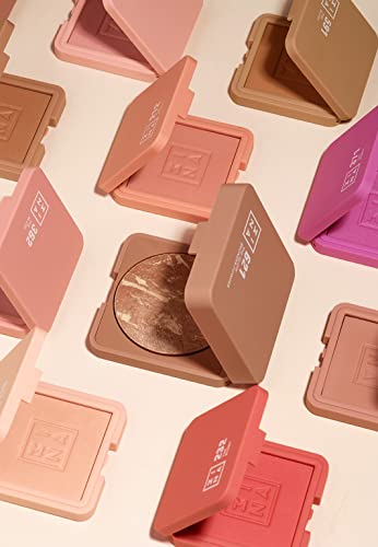 3Ina The Blush 348 - New Formula - Natural, Light Mineral Powder Blush For Sensitive Skin - Blendable, Buildable Rouge - Pigmented, Dewy Glow - Vegan, Cruelty Free Makeup - Natural Color - 0.26 Oz #TOP5
