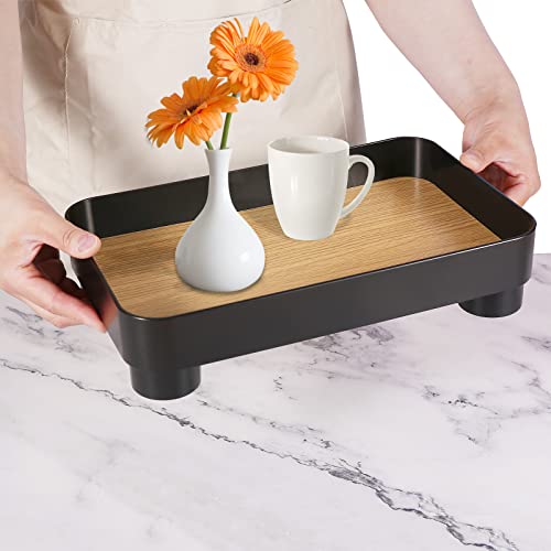 Lioong Rectangle Modern Decorative Trays Black Storage Tray Organizer Storage Holder Coffee Table Tray For Home Bathroom Decoration Gift For Women Mom Girls #TOP4