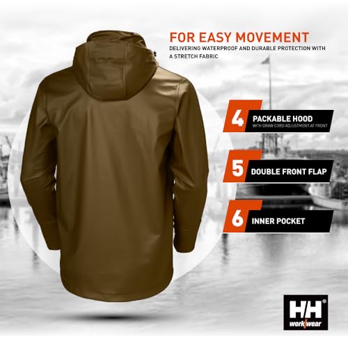 Image of Helly Hansen Gale Rain Jacket - Waterproof Stretch Windbreaker - Packable Rain Jacket - Hiking Fishing Workwear