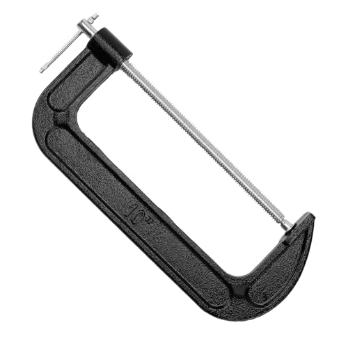 Image of LEXININ 10 Inch Large G Clamp, Jaw Opening 260mm Black Cast Iron C Clamps for Woodworking Welding Building