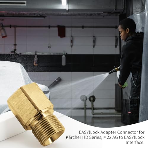 Adapter für Kärcher Easy!Lock TR22 auf M22 x 1,5 AG - Hochdruckreiniger Adapter aus Messing, Adapter Alt auf Neu für Kärcher HD HDS ProHD, Hochdruck Zubehör für Reinigung, Einfache Installation