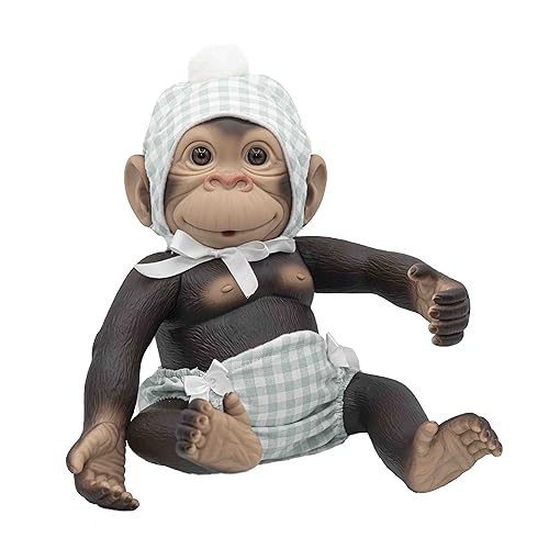 ROSATOYS Mono Chimpanze Reborn 40cm // Gorro + Braguita // Azul