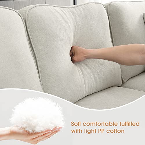 Merax Modern U Shape Sectional Sofa, 7 Seat Fabric Sectional Sofa Set, 3 Piece Sectional Sofa With 3 Pillows For Living Room Apartment,Office,Beige #TOP5
