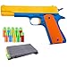 Colt 1911 Toy Gun with Ejecting Magazine and Bullets - Style of M1911 with Slide Action Blue Yellow Barrel for Training or Play - Unique Gift Intended for Fun, Not Distance or Accuracy, 2 Pack