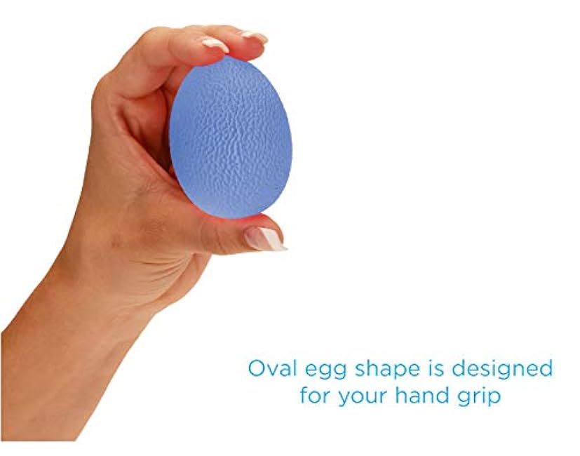 NOVA Hand Exerciser Oval Egg, Hand Grip Squeeze Oval Ball for Strength, Stress and Recovery, Comes in 3 Resistance Levels - Pink Soft, Orange Medium and Blue Firm