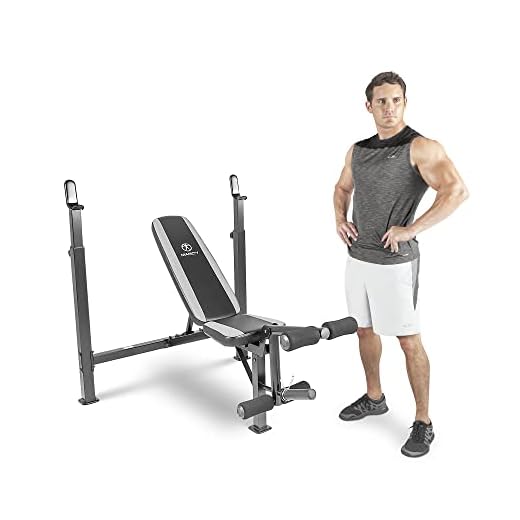 Marcy Olympic Weight Bench, Workout Benches For Home With Leg Developer, Alloy-Steel, Black | MWB-4491