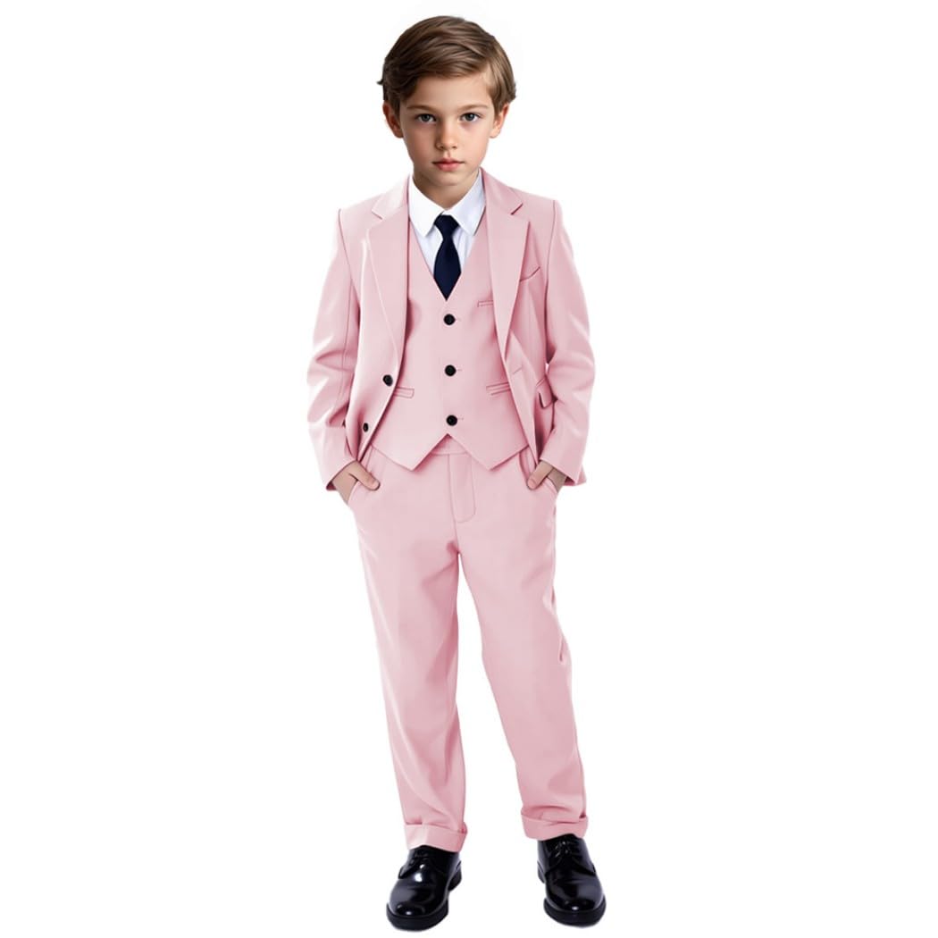 Jungen Anzug 3 Stück Jungen Anzug Jungen Smoking Anzug Verstellbare Taille für Kleinkind Teenager Junge Kommunion Hochzeit Kinder Anzug