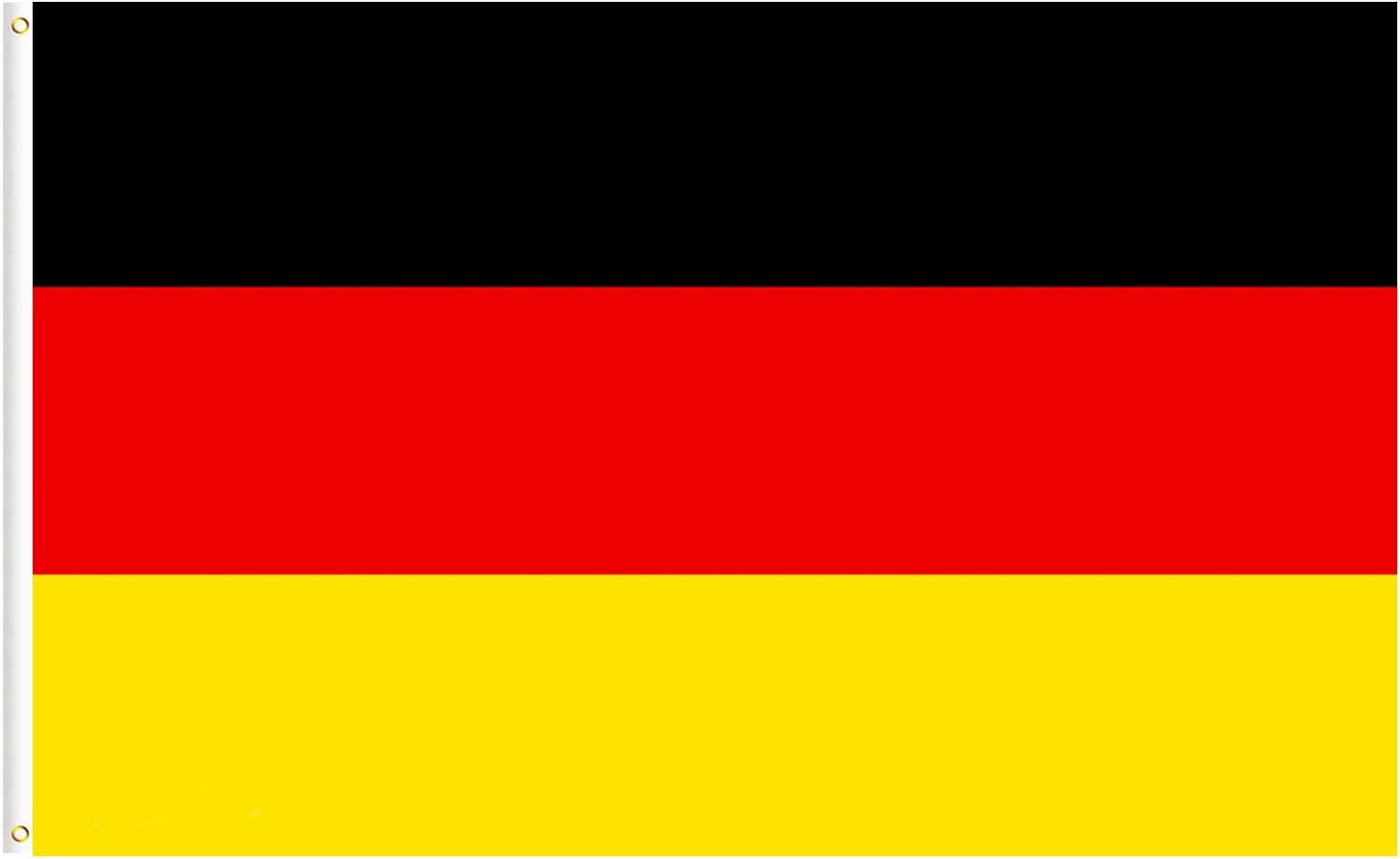 Germany Flag 5ft x 3ft with Eyelets (150 x 90cm), Large Germany National Flag for World Cup 2022 - Vivid Color & UV Fade Resistant,Football Fans for Outdoor/Bar/Party Decorations