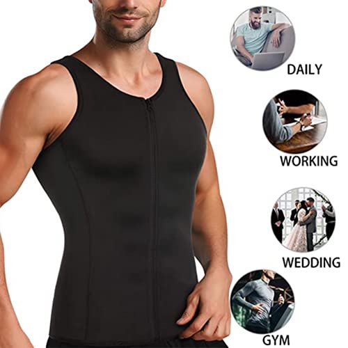 Men Waist Trainer Vest Weightloss Hot Neoprene Corset Compression Sweat Body Shaper Slimming Sauna Tank Top Shirt X~3Xl(Size:xl) #TOP7