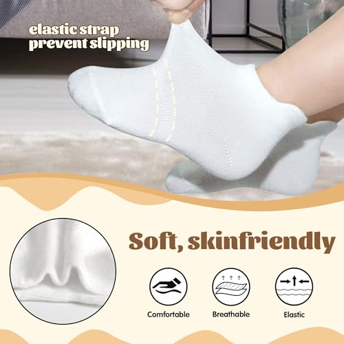 Image of HYCLES Toddler Girl Socks, 12 Pairs Non Slip Ankle Toddler Socks for 1-7 Years Baby Girls Kids