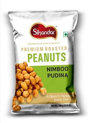 Sikandar Roasted Peanuts Nimboo Pudina (Lemon & Mint) Pack of 4(150gm Each) Without Husk (B0CVQBGY11) Amazon Price History, Amazon Price Tracker