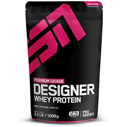 ESN Whey Protein Powder, Designer Strawberry Protein Powder, 1000g, 33 Servings with up to 23g Protein per Serving, Vegetarian