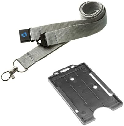 20mm Lanyard with Safety Break Away and Matching Single Vertical Card Holder (Dog Paw & White)