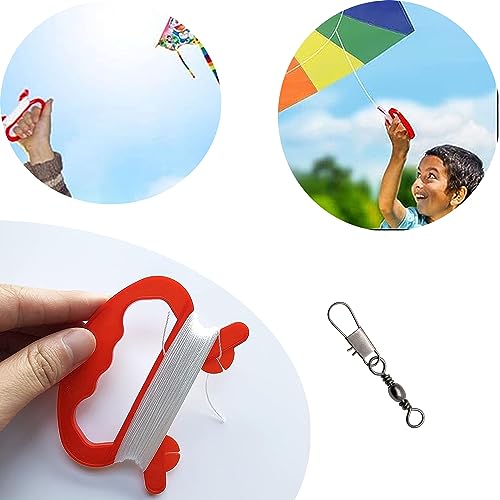 2-Pack 328ft Children Kite Reel Winder Kite Line Kite String Handle Winder Winding Reel Grip Wheel Professional Outdoor Garden Kite Accessories D Shape Blace Winder Handle (4.5 inch) (red)