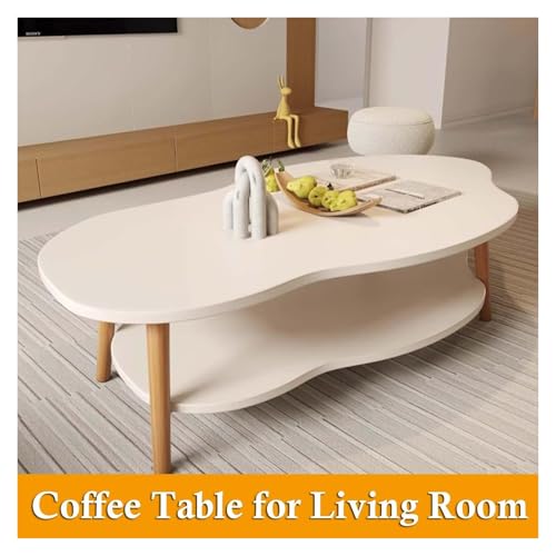Table basse blanche en bois moderne de style ferme pour salon - 7