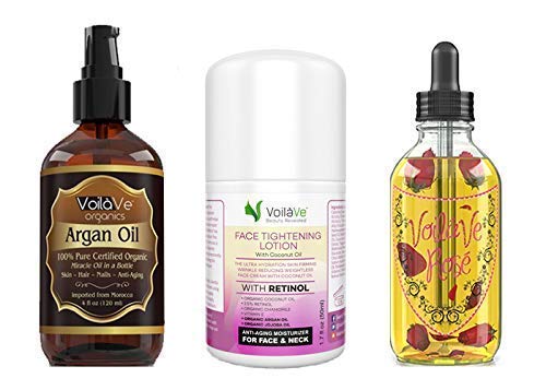 Facial Moisturizer Combo Pack Includes Argan Oil, Rose Oil And Retinol Face Moisturizer #TOP18