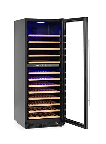 HENDI Weinkühlschrank, mit 2 Zonen, Getränkekühlschrank, Platz für 135 Flaschen, 387L, 220-240V, 130W, 595x680x(H)1625mm