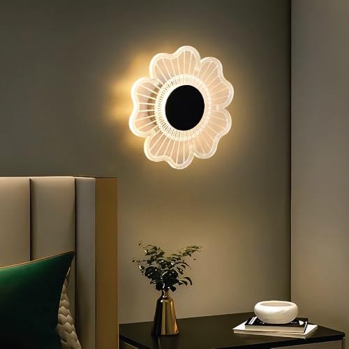 Image of Groeien Pack of 2 | Sunflower Modern LED Wall Lamp | Golden Decorative Wall Light for Living Room, Bedroom & Hall | Artistic Sunflower Design Wall Fixture for Home Decor(SunflowerGlow, 2)