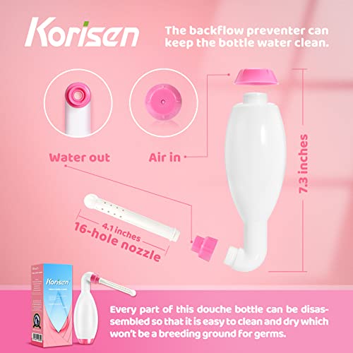 Korisen Multi-Functional Douche Bottle For Women,Reusable,Upside Down Peri Bottle For Postpartum Care,Travel Size Vaginal Douche,Cleansing For Mom After Birth #TOP2