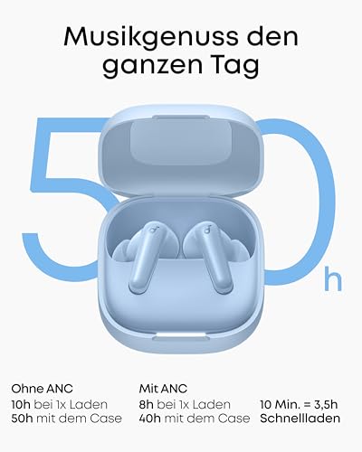 Soundcore by Anker P31i kabellose Bluetooth-Kopfhörer, Hi-Res Sound, Blau – Ansicht 6